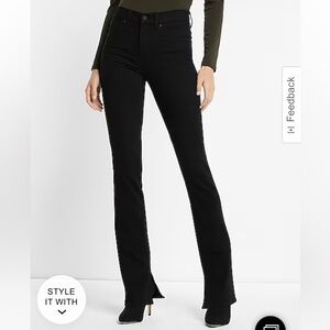 Express skyscraper black jeans mid-rise tall 4L